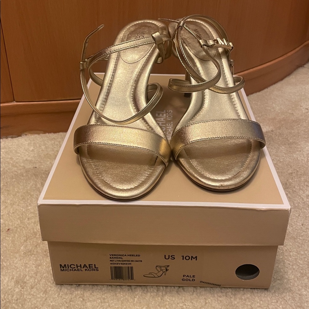 Michael Kors Pale Gold Heeled Sandals